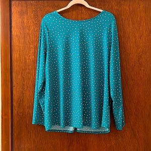 Brand new! Susan Graver Polka Dot Long Sleeve Top